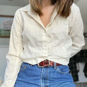 Bechamel Embroidered Cotton Button Up